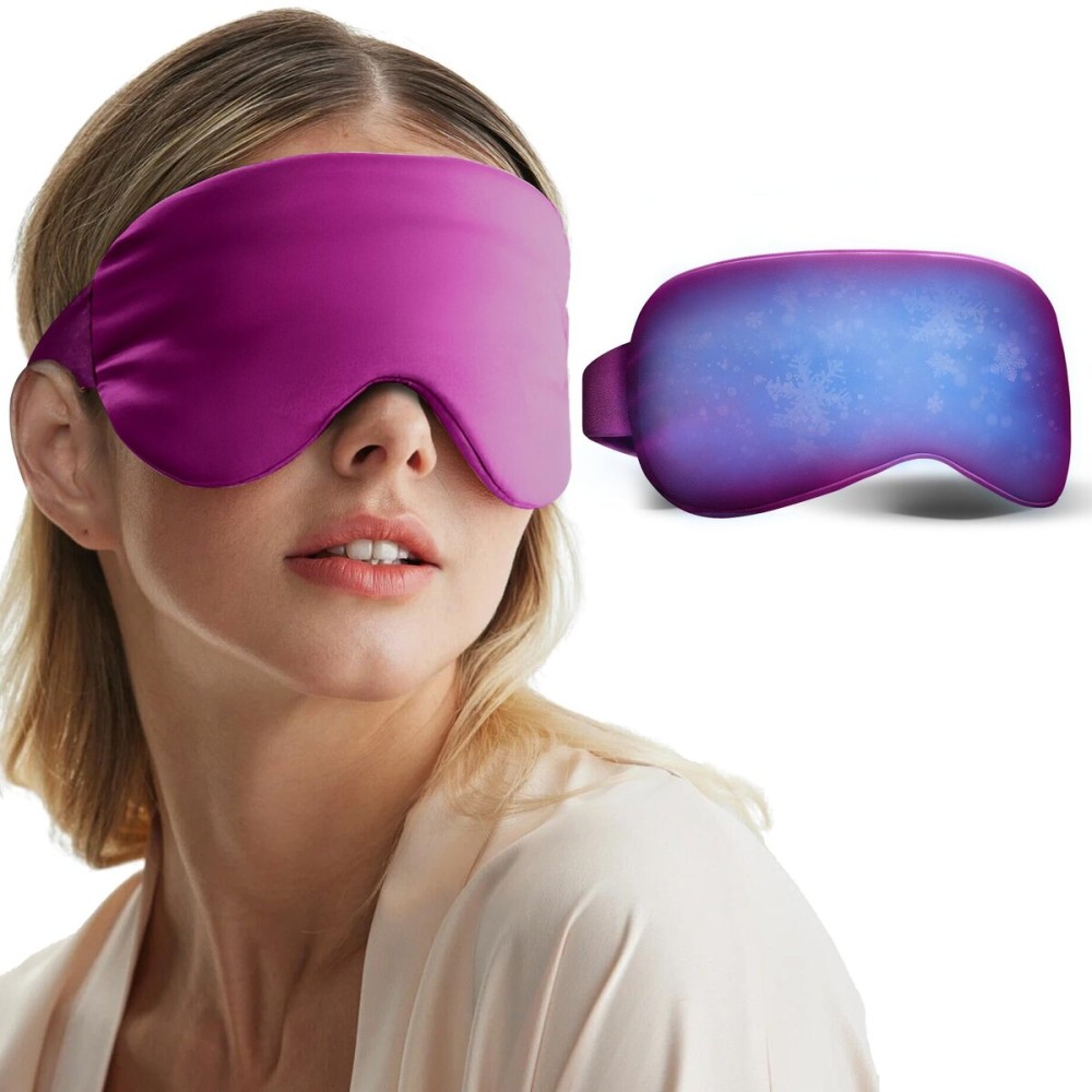 Coolig Eye Mask for Puffy Eyes: Fsa Eligible Items Hsa, Migraines Headache Fast Relief After Surgery Care Cold Compress, Reusable Face Ice Pack Gel Sleep Mask for Dark Circles, Relaxing Gifts(Purple)
