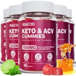 KGGCDD (5 Pack) Keto ACV Gummies Extreme1500MG Keto Gummies Apple Cider Vinegar Formulated with Pomegranate Beet Juice Powder B12 Vegan Non GMO 300 Gummies