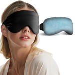 Cooling Eye Mask for Dark Circles Puffiness - Fsa Eligible Items Hsa, Cold Compress for Puffy Eyes Migraines Headache After Surgery, Office Airplane Travel Essentials Gel Ice Pack for Sleep(Black)