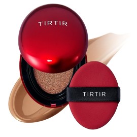 [*Mini Size*] TIRTIR Mask Fit Red Cushion Foundation | Full coverage, Weightless, Skin fit, Satin Glow Finish, Korean Makeup BB Foundation, beauty, Tattoo cover up, Buildable (37C Almond, 0.15 Fl Oz)