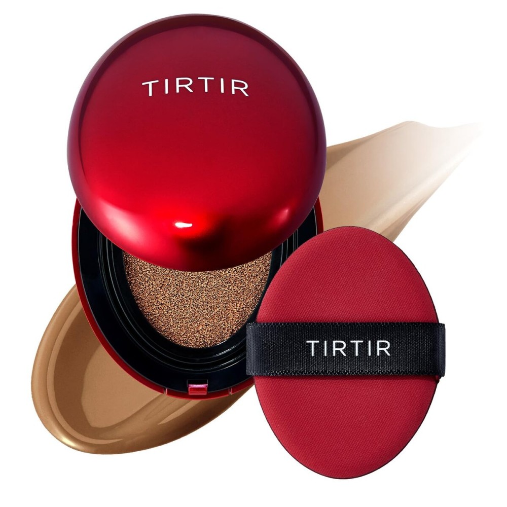[*Mini Size*] TIRTIR Mask Fit Red Cushion Foundation | Full coverage, Weightless, Skin fit, Satin Glow Finish, Korean Makeup, beauty, Tattoo cover up, Buildable (43N Deep Cocoa, 0.15 Fl Oz)