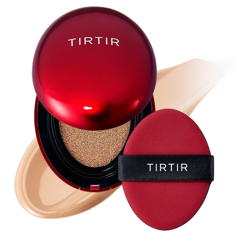 [*Mini Size*] TIRTIR Mask Fit Red Cushion Foundation | Full coverage, Weightless, Skin fit, Satin Glow Finish, Korean Makeup BB Foundation, beauty, Tattoo cover up, Buildable (25N Mocha, 0.15 Fl Oz)