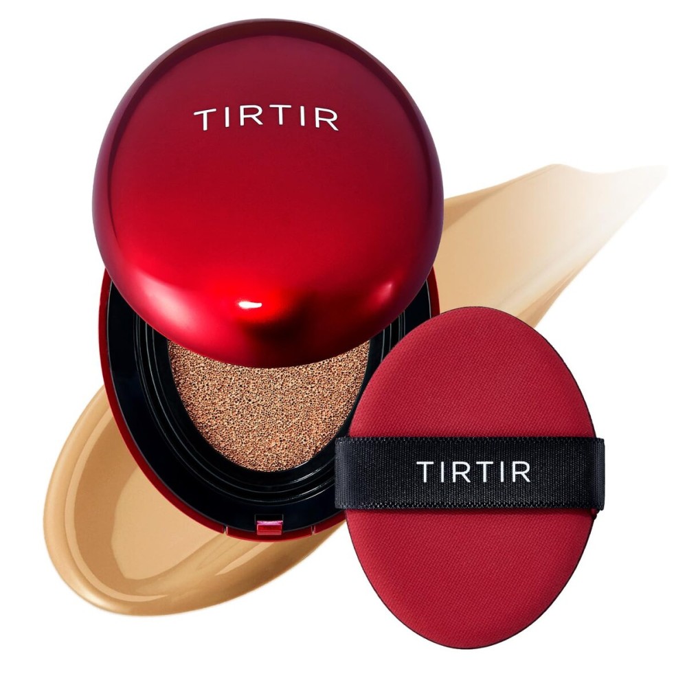 [*Mini Size*] TIRTIR Mask Fit Red Cushion Foundation | Full coverage, Weightless, Skin fit, Satin Glow Finish, Korean Makeup, beauty, Tattoo cover up, Buildable (29N Natural Beige, 0.15 Fl Oz)