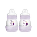MAM Easy Start Anti-Colic Baby Bottles, Extra Slow Flow, Breastfeeding-Like Silicone Nipple Bottle, Reduces Colic, Gas, & Reflux, Easy-to-Clean, BPA-Free, Vented Baby Bottles for Newborns, 0-3 Months