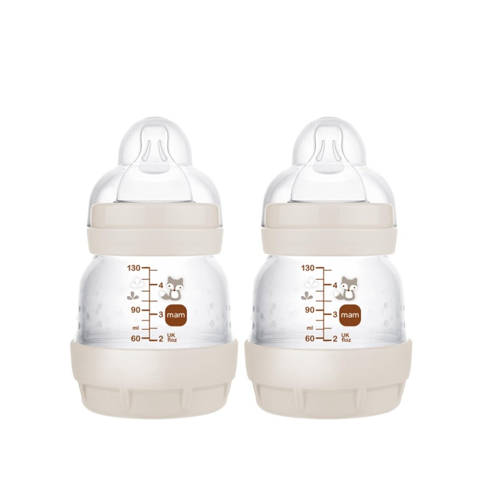MAM Easy Start Anti-Colic Baby Bottles, Extra Slow Flow, Breastfeeding-Like Silicone Nipple Bottle, Reduces Colic, Gas, & Reflux, Easy-to-Clean, BPA-Free, Vented Baby Bottles for Newborns, 0-3 Months