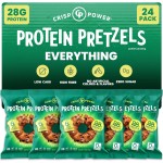 Crisp Power Protein Pretzels, Everything, High Protein Snack, 28G Protein, Low Carb Crunchy Pretzel Snacks, No Added Sugar, No Seed Oils, 1.75 oz Bags, 24 Pack, Vegan, Plant-Based, Keto