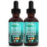 Clean Nutraceuticals Sea Moss Drops Supplement Liquid with Black Seed Oil Ashwagandha Burdock Root & Bladderwrack - Multimineral Organic Non-GMO Vegan for Gut Heath Skin Immune Support Hair (2)