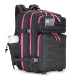 Lovelinks21 45L Tactical Assault Backpack 3 day assault pack with Molle Waterproof backpack Rucksack for Tactical Backpacks (Black Rose)