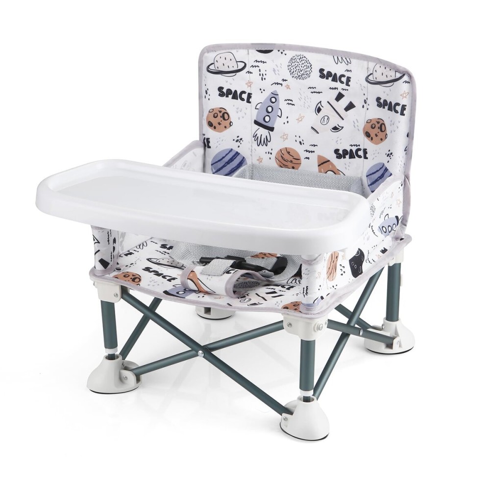 PandaEar Portable Baby Seat Travel| Compact Fold with Straps for Indoor/Outdoor Use| Great for Camping, Beach, Lawn |Toddlers, Kids, Boys, Girls (Without Placemat, White)