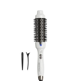 Wavytalk Thermal Brush, 1.5 Inch Ionic Thermal Round Brush Makes Hair Smoother Get Natural Curls (White)