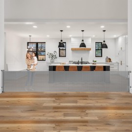 185 Inch Extra Wide Retractable Baby Gate Retractable Gate Outdoor Extra Long Dog Gate Extra Wide Baby Gates for Large Openings, Mesh Dog Gate Extra Large Pet Gate, Gray