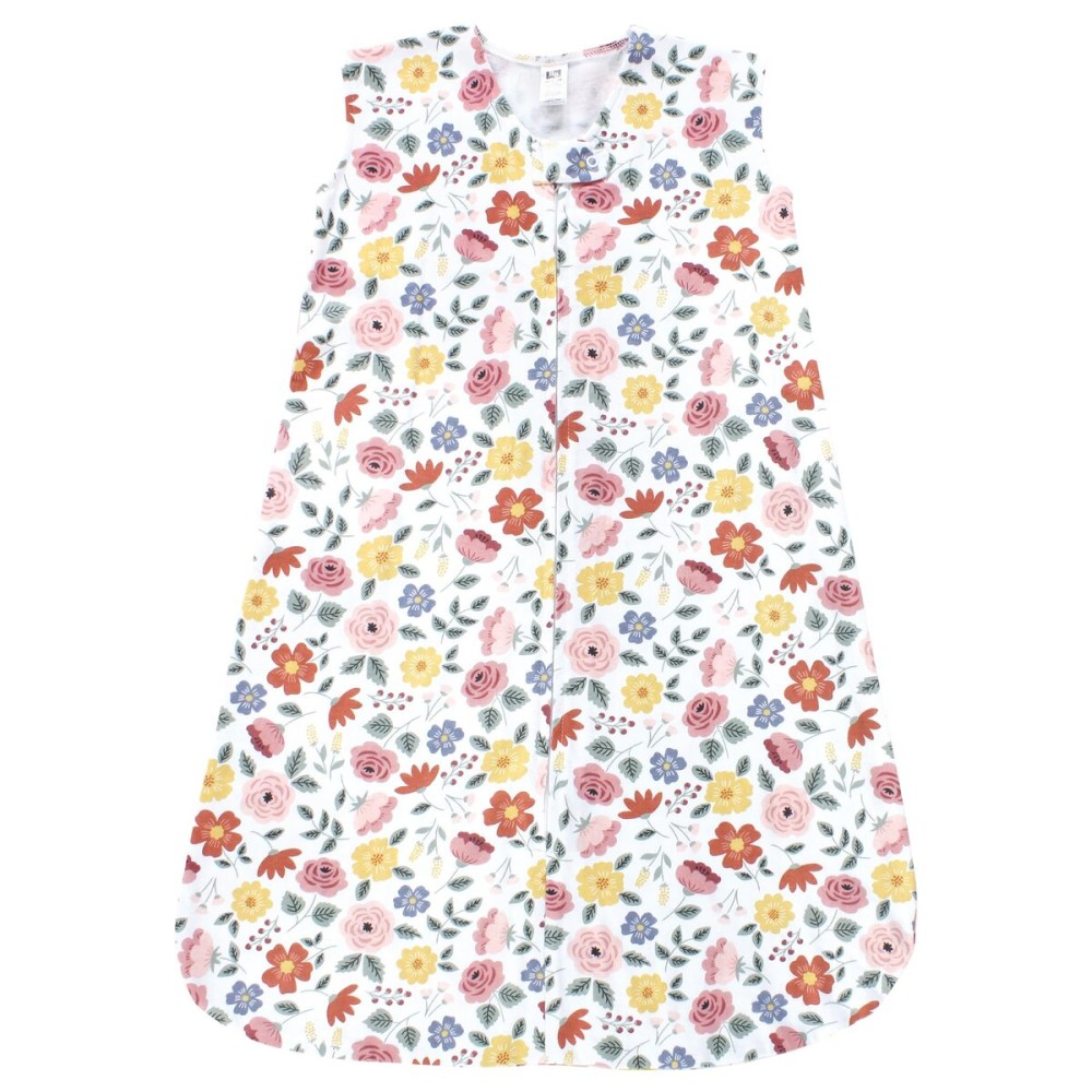 Hudson Baby Unisex Baby Cotton Sleeveless Wearable Sleeping Bag, Sack, Blanket, Mauve Botanical, 12-18 Months