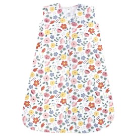 Hudson Baby Unisex Baby Cotton Sleeveless Wearable Sleeping Bag, Sack, Blanket, Mauve Botanical, 12-18 Months