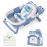 MoreFeel Collapsible Baby Bathtub for Newborn with Thermometer & 1 Hooded Towel & 1 Soft Floating Cushion,Portable Travel Bathtub with Drain Hole, Durable Foldable Baby Tubs for Infants to Toddler
