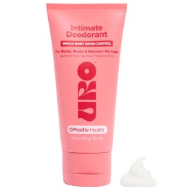 O Positiv URO Intimate Whole Body Deodorant Cream - Dermatologist Tested, Hypoallergenic, Non-irritating, Aluminum Free, Unscented, Dries Clear - Odor & Moisture Control, Anti-Chafing - 3 Oz Tube
