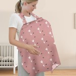 UHINOOS Nursing Cover for Mom Breastfeeding, Baby Privacy Nursing Covers Up Breathable Cotton with Ajustable Hoop for Mother (Pink)