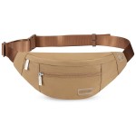 Fanny Pack Shoulder Sling Bag for Men Women, Crossbody Bag for Travel Running Fitness Workout Khaki Waist Pack with Adjustable Straps