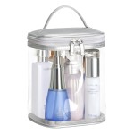 HAOGUAGUA Premium Clear Makeup Bag with Inner Pocket, Transparent Cosmetic Pouch for Travel or Everyday Use, Waterproof Beach Bag for Sunscreen Skincare (Grey 1pcs)