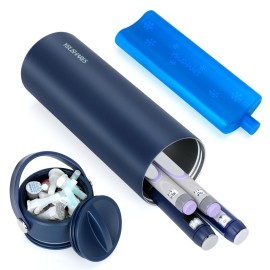 YOUSHARES Insulin Cooler Travel Case - 48H Non-Electric Cooling Bottle with TSA Approved Ice Pack, Diabetic Medication Pen Vials Refrigerator, Medical Carry Case Portable for 1-5 EpiPens