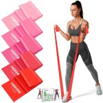 Resistance Bands, 5 Pcs Exercise Bands Elastic Stretch Bands for Fitness Yoga Pilates Stretching Strength Training, Workout Bands for Women and Men Home Gym