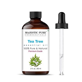Majestic Pure Essential Oil with Glass Dropper - 100% Pure and Natural - Essential Oils for Diffuser, Aromatherapy, Soap and Candle Making, Tea Tree Essential Oil, Tea Tree Oil, 2 Fl Oz