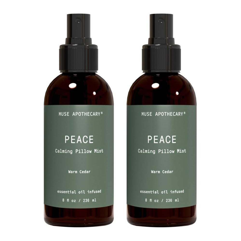 Muse Apothecary Pillow Ritual - Botanical Collection - Calming and Relaxing Pillow Mist, Linen and Fabric Spray - Infused with Natural Aromatherapy Essential Oils - 8 oz, Warm Cedar
