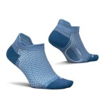 Feetures Plantar Fasciitis Relief Sock Light Cushion No Show Tab - Targeted Compression Sock for Women & Men - Large, Chambray Sky (1 Pair)