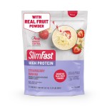 SlimFast High Protein Smoothie Mix Plus Fruit Powder, High Protein Meal Replacement Powder, Fiber, Vitamin C, 21 Servings, 1.29 Pounds, Strawberry Banana (Packaging May Vary)