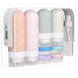 DEPOZA 16 Pack Travel Bottles Set - TSA Approved Leak Proof Silicone Squeezable Containers for Toiletries, Conditioner, Shampoo, Lotion & Body Wash Accessories (16 pcs/P1 Pack)