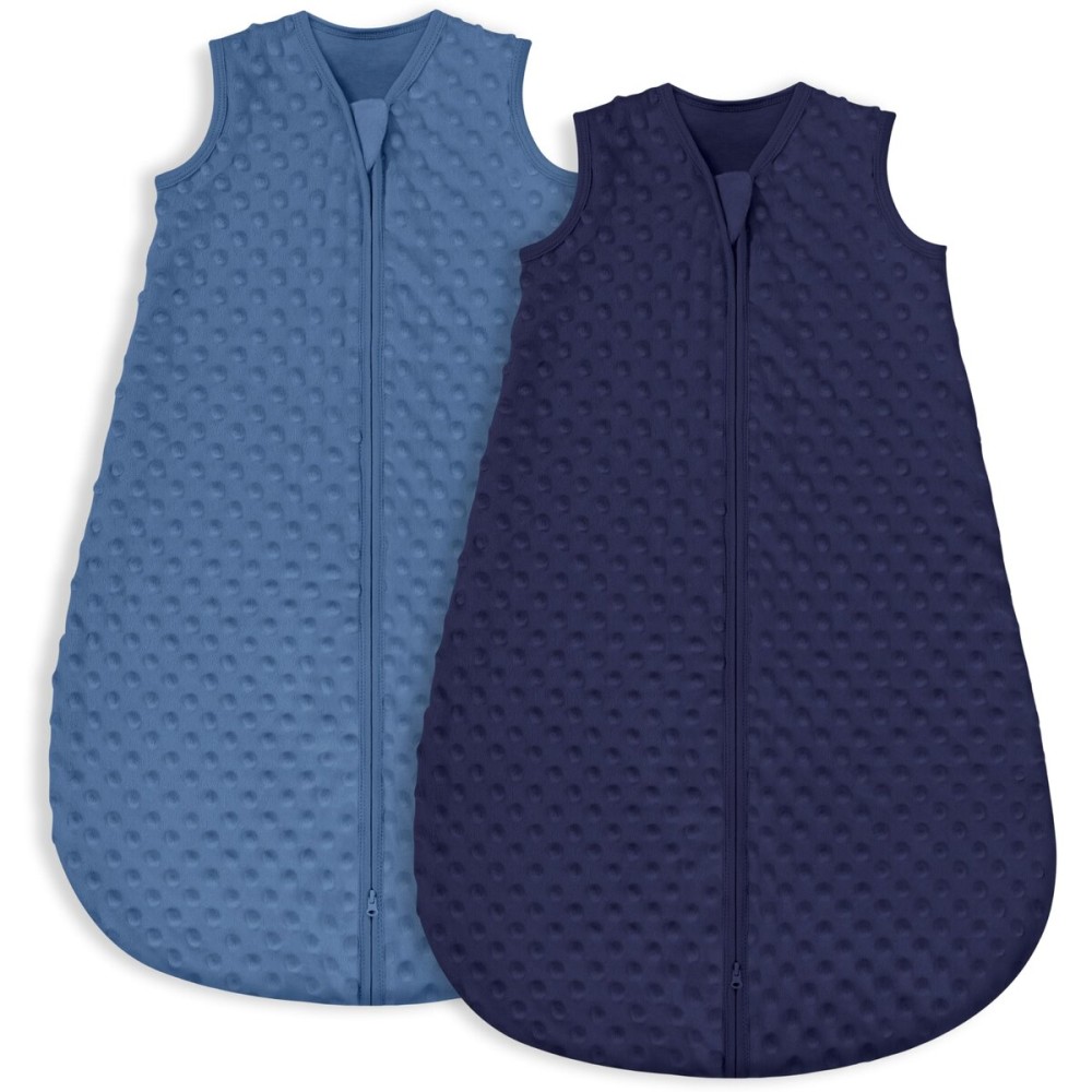 Yoofoss Fleece Baby Sleep Sack 0-6 Months with Plush Dots, TOG 1.5 Baby Wearable Blanket with 2-Way Zipper, Cotton Toddler Sleep Sack Fleece