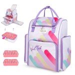 SAVILAND Nail Polish Organizer Bag: 33L Large Nail Bag Organizer Case Holds 80 Bottles (15ml/0.5 fl.oz) and Nail Lamp Travel Nail Supply Organizer Holder Nail Organizers and Storage Bag for Nail Tech