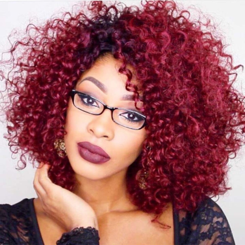 7 Packs GoGo Curl Crochet Hair 10 Inch Short Curly Crochet Hair for Women Burgundy Water Wave Beach Curl Deep Twist Crochet Braids Synthetic Braiding Hair Extensions (10 Inch, Burgundy)