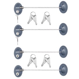 Hotop 4 Pack Cabinet Locks with Keys Mini Fridge Refrigerator Locks for Kids Toddlers Self Adhesive Child and Baby Proofing Safety for Deep Freezer Drawers Doors Latch(Gray)