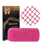 SPMKTBOZAI African Net Sponge Authentic, African Exfoliating Sponge Real African Net Black Owned, African Bath Sponge Back Scrubber, Body Exfoliator Shower Bath Accessories (Pink)