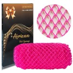 SPMKTBOZAI African Net Sponge Authentic, African Exfoliating Sponge Real African Net Black Owned, African Bath Sponge Back Scrubber, Body Exfoliator Shower Bath Accessories (Rose Pink)