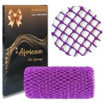SPMKTBOZAI African Net Sponge Authentic, African Exfoliating Sponge Real African Net Black Owned, African Bath Sponge Back Scrubber, Body Exfoliator Shower Bath Accessories (Purple)