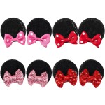 CellElection Mouse Ears Hair Clips, 8PCS Sequin Mice Ears Clips for Toddler Girls, Hair Accessories for Party Favor, Halloween, Christmas