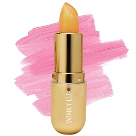 Winky Lux Citrine Glimmer Balm - Nourishing pH Lip Balm with Color Changing Golden Pink Tint, Hydrating Ceramides Soften Lips, Coconut Scent