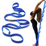 A AZURELIFE Premium Durable Stretch Straps with Loops, Stretching Strap for Physical Therapy, Multi-Loop Yoga Strap Fitness Exercise Strap for Yoga, Pilates, Dance, Flexibility&Exercise