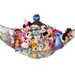 Lilly\'s Love Large Stuffed Animal Hammock | Corner Hanging Organizer, Stuffed Animal Storage | Easy to Hang Plushie Net w/Included Anchors & Hooks | Cute Room & Bedroom Decor (Gray)