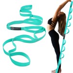 A AZURELIFE Premium Durable Stretch Straps with Loops, Stretching Strap for Physical Therapy, Multi-Loop Yoga Strap Fitness Exercise Strap for Yoga, Pilates, Dance, Flexibility&Exercise