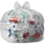 Aluf Plastics 45 Gallon 0.9 MIL Clear Garbage Bags - 36 x 47 - Pack of 100 - For Industrial, Healthcare, & Municipal