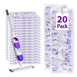 20 Count Disposable Heavy-Duty Power Mop Pads Refills for Swiffer Power Mop,Replacement Floor Cleaning Refills, Non-Washable & Unscented, Compatible with Swiffer PowerMop (Quick-Absorb, No Residue)