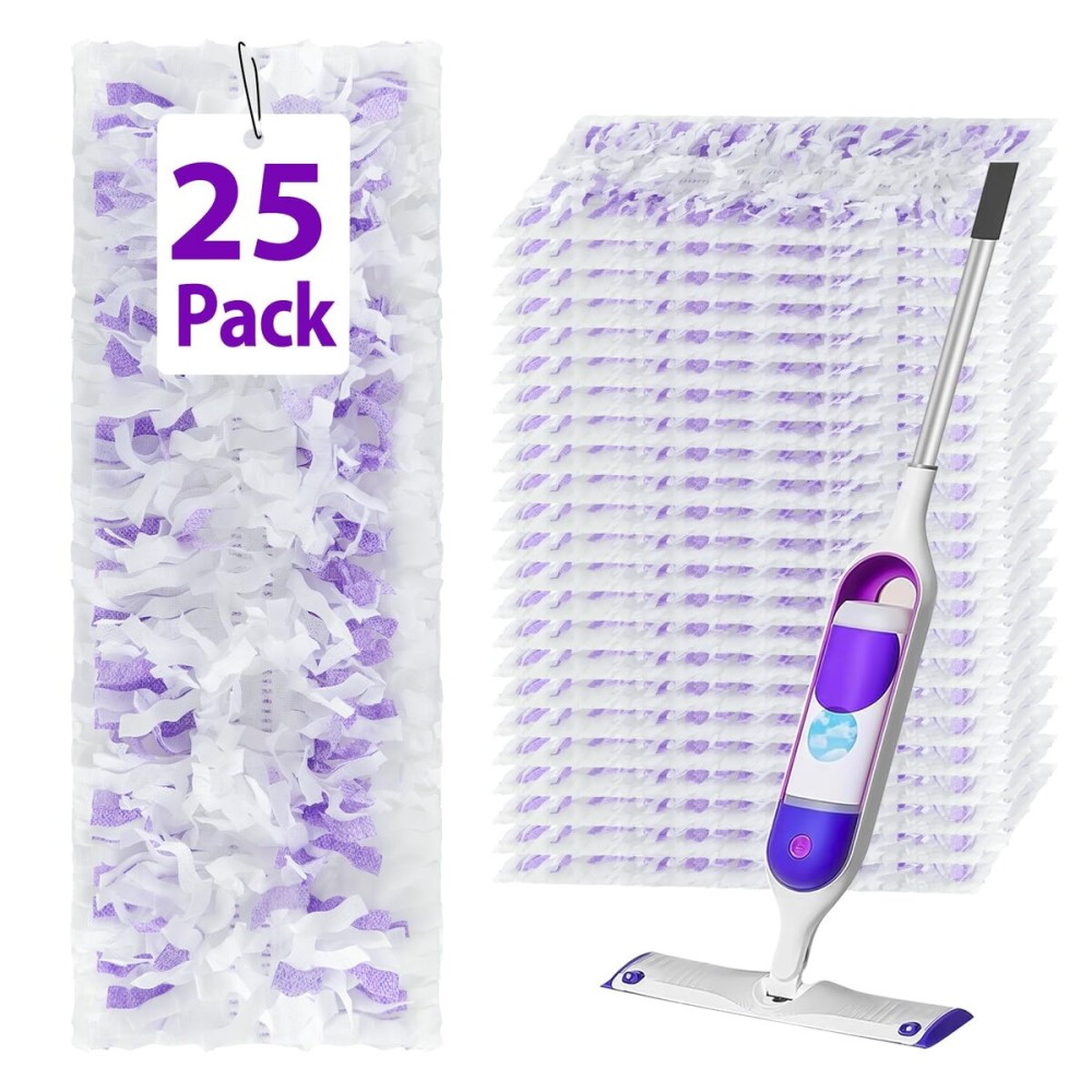 25 Count Disposable Heavy-Duty Power Mop Pads Refills for Swiffer Power Mop,Replacement Floor Cleaning Refills, Non-Washable & Unscented, Compatible with Swiffer PowerMop (Quick-Absorb, No Residue)