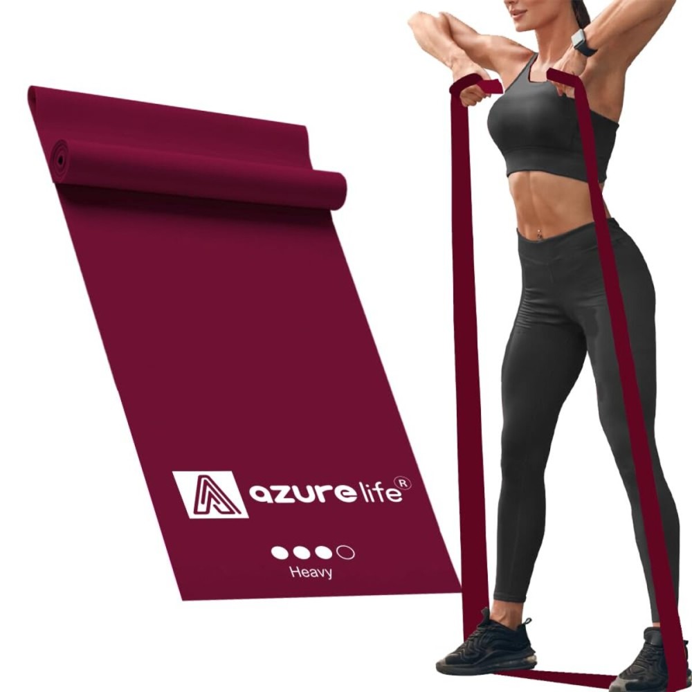A AZURELIFE Professional 8 Yards Bulk Resistance Bands Rolls or 5,6,7 ft. Long Non-Latex Elastic Exercise Bands, Stretch Bands for PT, Yoga, Pilates, Rehab, at-Home or The Gym Workouts