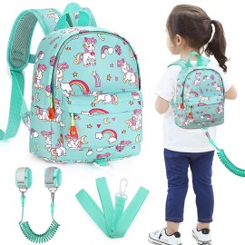 Accmor Toddler Backpack Leash, Cute Baby Backpacks with Anti Lost Wrist Link, Mini Kids Backpack Harness Leash for Outdoor Travel, Adorable Unicorn Backpack Tether Walking Harness for Girls 1-3