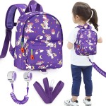 Accmor Toddler Harness Backpack Leash, Cute Baby Unicorn Backpacks with Anti Lost Wrist Link, Adorable Mini Child Backpack Leashes for Walking, Keep Kids Close Backpack Rope Tether Rein for Girls