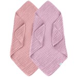 SWEET DOLPHIN Muslin Baby Bath Towels Blanket - 2 Pack 100% Cotton Towel for Babies, Infants, Toddlers - 40x40Inch - Highly Absorbent, Light Sakura