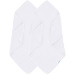 SWEET DOLPHIN Muslin Baby Bath Towels Blanket - 2 Pack 100% Cotton Towel for Babies, Infants, Toddlers - 40x40Inch - Highly Absorbent, White