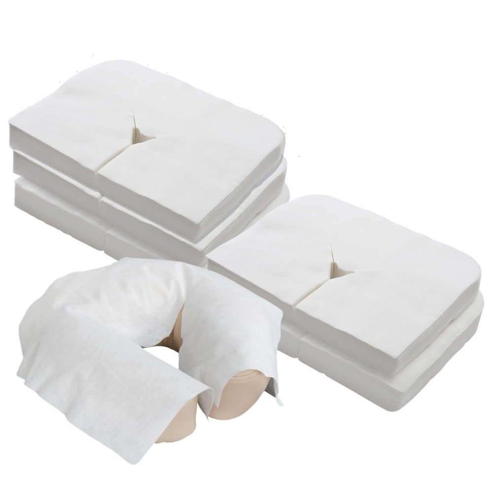 EARTHLITE Disposable Face Cradle Covers - Medical-Grade, Ultra Soft, Luxurious, Non-Sticking Massage Face Covers/Headrest Covers for Massage Tables & Massage Chairs, 500 Count White
